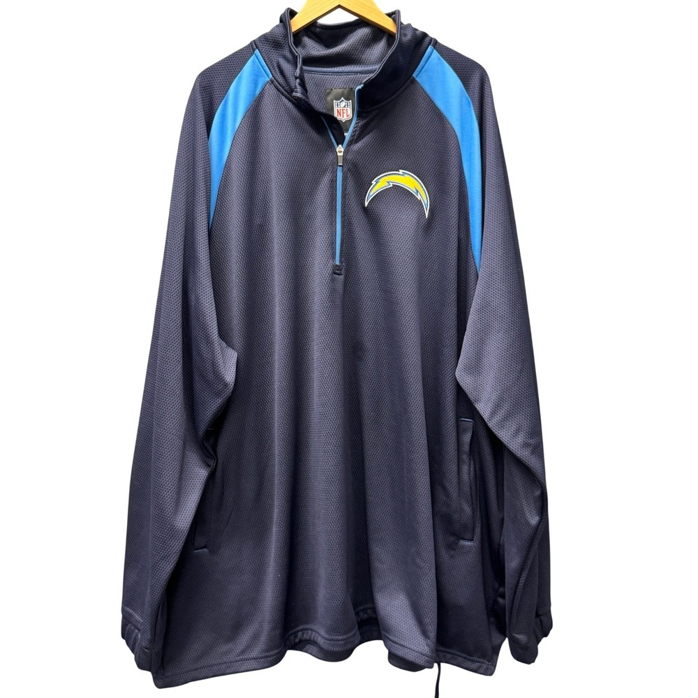 Los Angeles LA Chargers 1/4 Zip Jacket‎ Mens 6XL Blue Pullover NFL Football